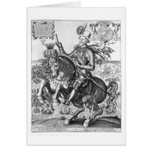 Rid- porträtt av Charles Howard (1536-1624) Hälsningskort