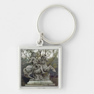 Rid- porträtt av Louis XIV 2 Fyrkantig Silverfärgad Nyckelring