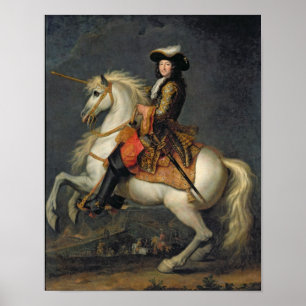 Rid- porträtt av Louis XIV Poster