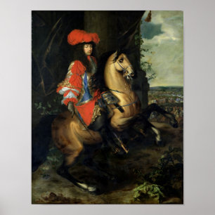 Rid- porträtt av Louis XIV Poster