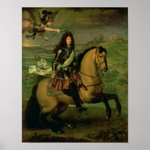 Rid- porträtt av Louis XIV Poster