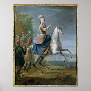 Rid- porträtt av Maria Leszczynska Poster