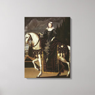 Rid- porträtt av Marie de Medici Canvastryck