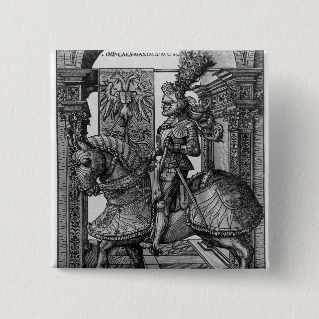 Rid- porträtt av Maximilian mig c.1508 Knapp (Framsida)