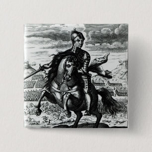 Rid- porträtt av Oliver Cromwell Knapp