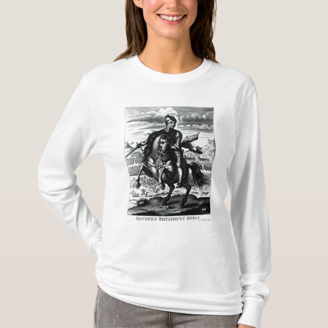 Rid- porträtt av Oliver Cromwell Tee (Framsida)