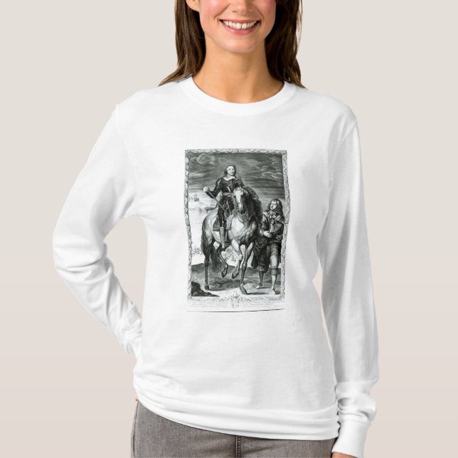 Rid- porträtt av Oliver Cromwell Tee Shirt (Framsida)