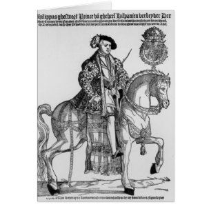 Rid- porträtt av Philip II av Spanien Hälsningskort