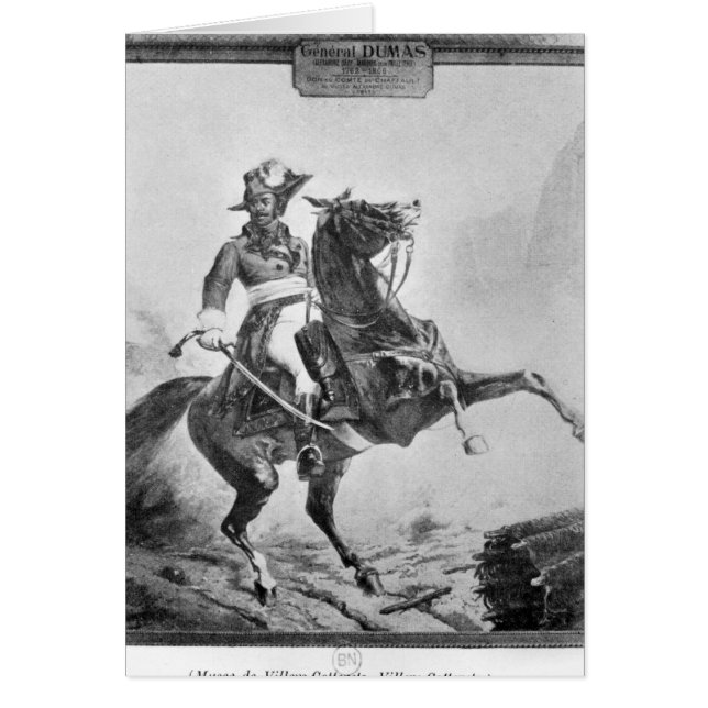 Rid- porträtt av Thomas Alexandre Hälsningskort (Framsidan)