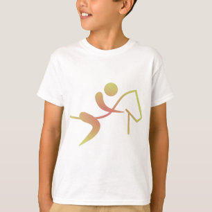 Rid- rida flammar symbolshästen tee shirt