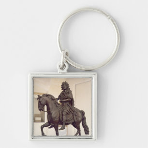 Rid- staty av Louis XIV Fyrkantig Silverfärgad Nyckelring