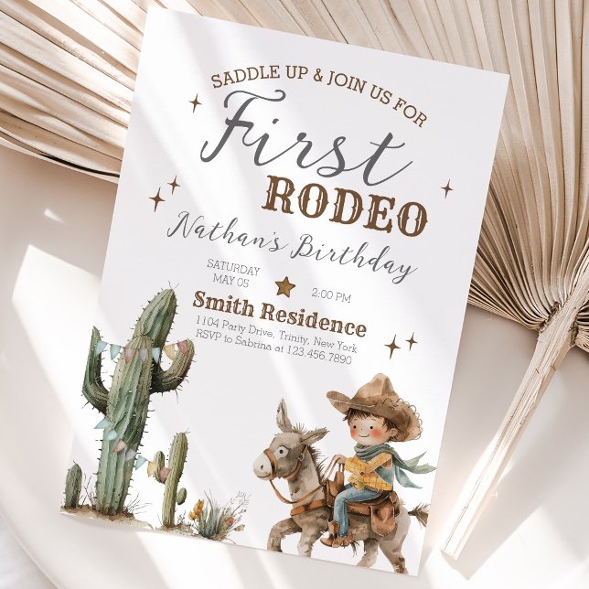 Rid Upp Första Rodeo Födelsedag Inbjudningar (Skapare uppladdad)