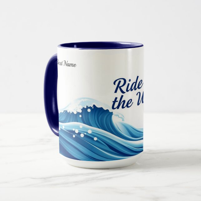 Rid Våg Citat Mugg (Framsida vänster)
