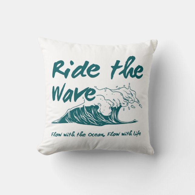 Rid vågen Surfdesign Kudde (Framsida)