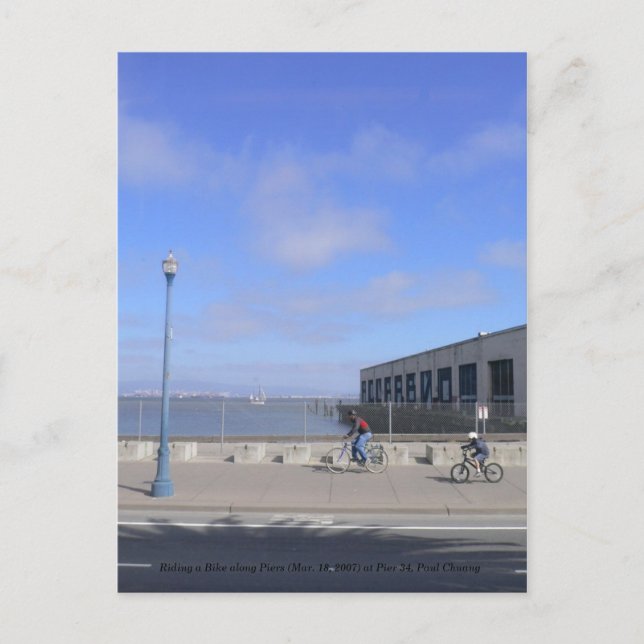 Rida en bike längs Piers.. Vykort (Framsida)