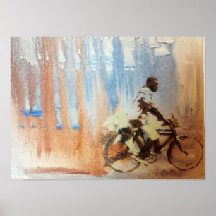 Rida en cykel poster
