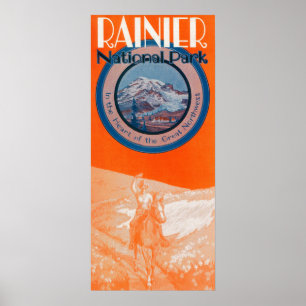 Rida Mount Rainier affisch -