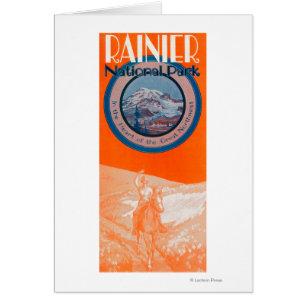 Rida Mount Rainier affisch - Hälsningskort