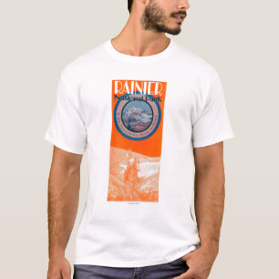 Rida Mount Rainier affisch - T-shirt
