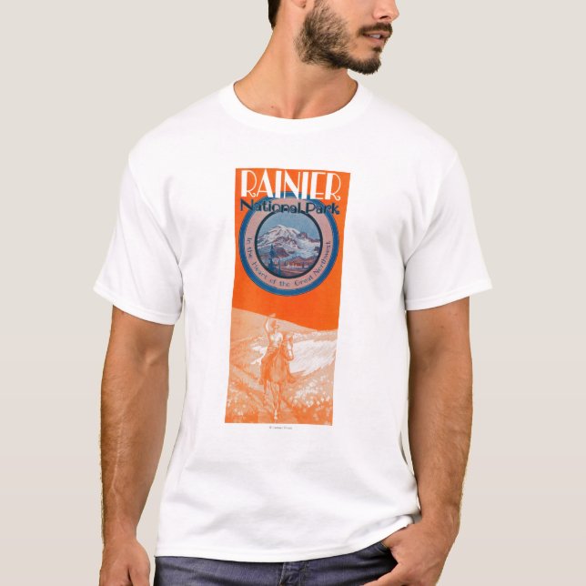 Rida Mount Rainier affisch - T-shirt (Framsida)