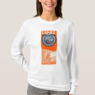 Rida Mount Rainier affisch - Tee