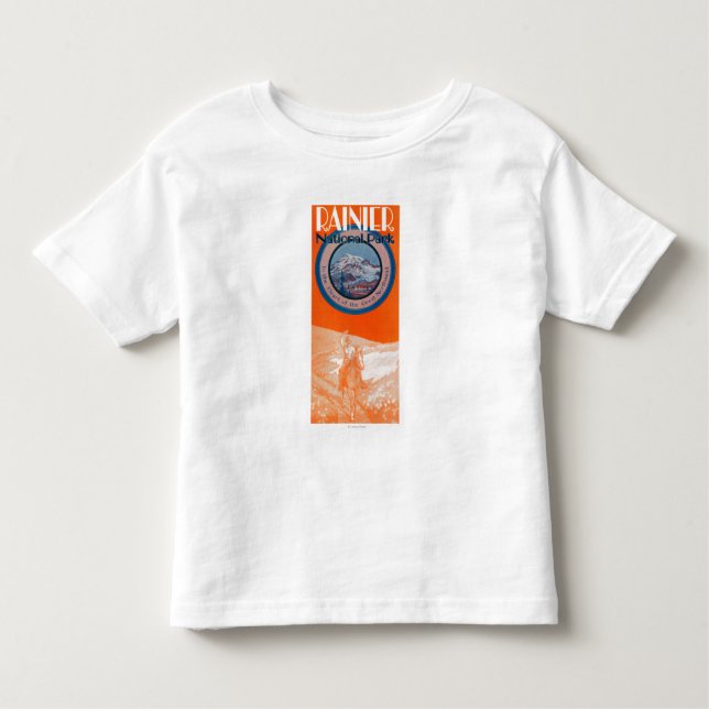 Rida Mount Rainier affisch - Tee Shirt (Framsida)