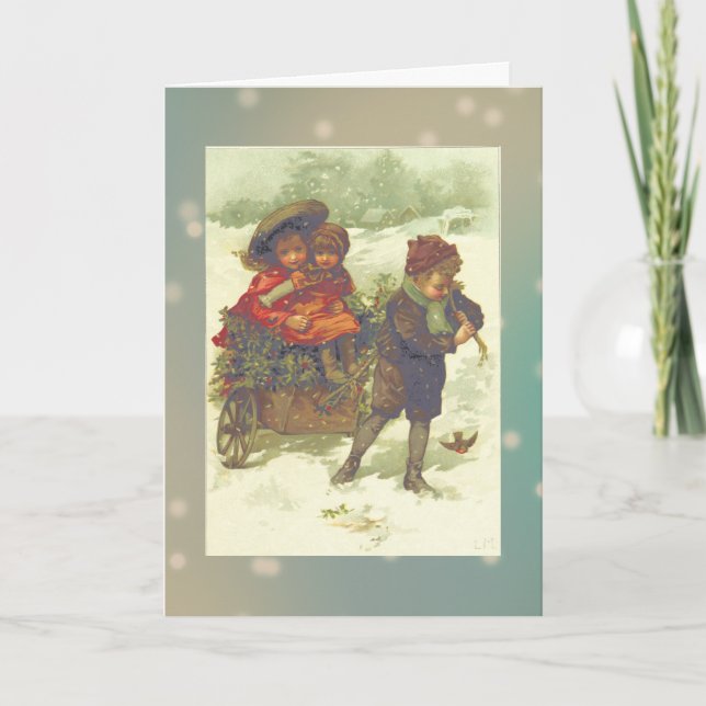 Rida på en vagn av järneken helgkort (Framsida)