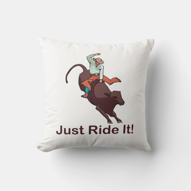 Rida precis det cowboyen och tjuren kudde (Framsida)