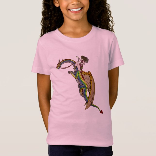 Rida regnbågsdraken tee shirt (Framsida)