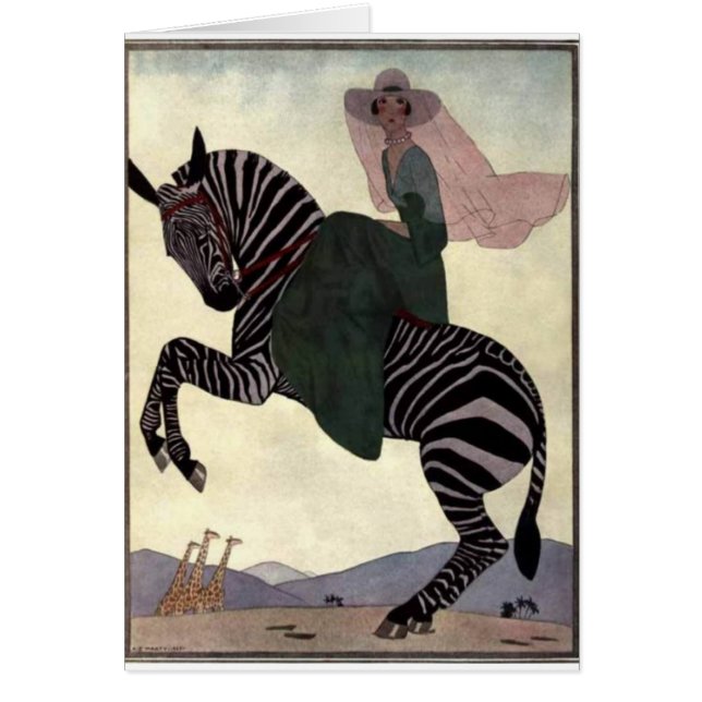 Rida sebran hälsningskort (Framsidan)