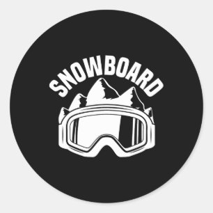 Rida skidåkning Skidbrillor Snowboard Snö skidåkar Runt Klistermärke
