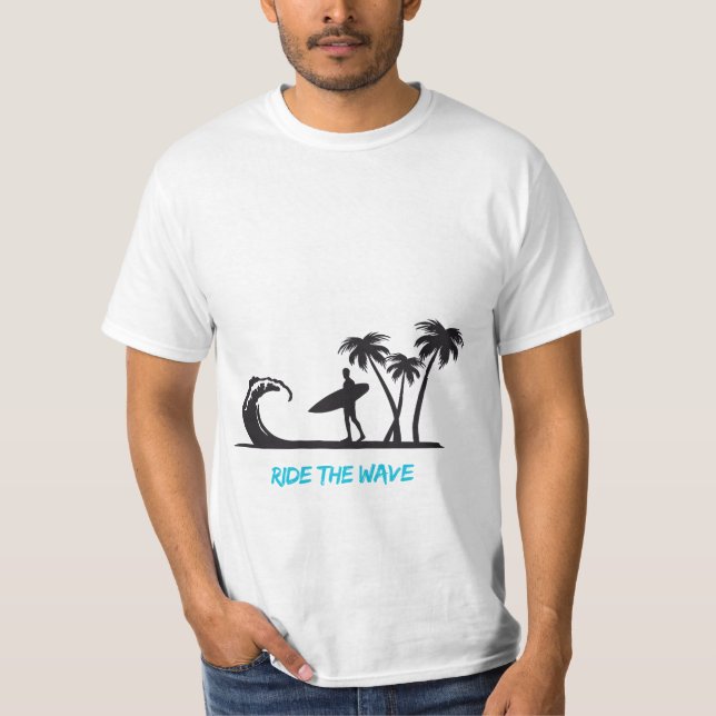 Rida Wave-Surfans design T Shirt (Framsida)