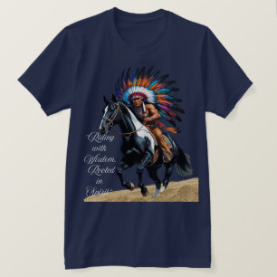 Ridande med visdom, rotad i anden t shirt