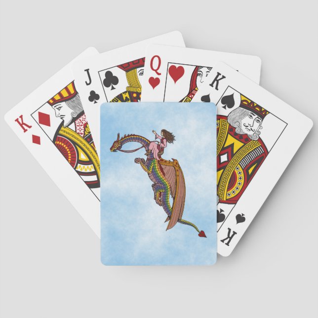 Ridande på Rainbow Dragon Casinokort (Baksidan)