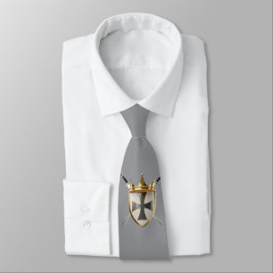 Riddare Av RayEl Crest grå herr Krave Slips