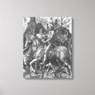 Riddare, död och djävulen, 1513 (gravyr) canvastryck