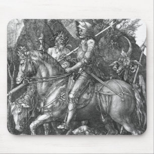Riddare, död och djävulen, 1513 (gravyr) musmatta