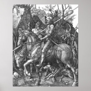 Riddare, död och djävulen, 1513 (gravyr) poster