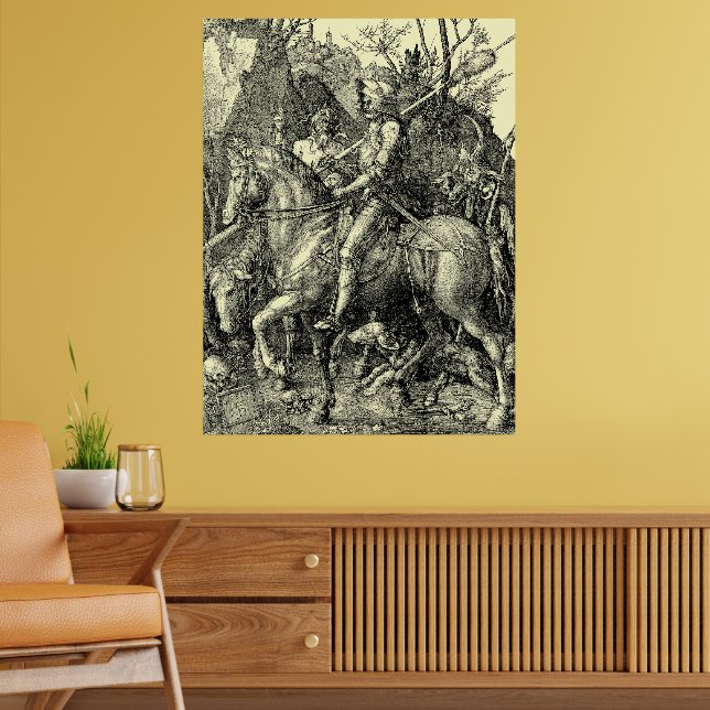 Riddare, Döden och Djävulen av Albrecht Dürer Poster (Vardagsrum 2)