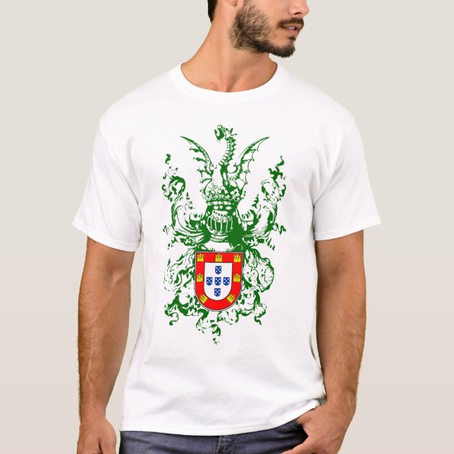 Riddare, drake och portugisvapensköld t-shirt (Framsida)