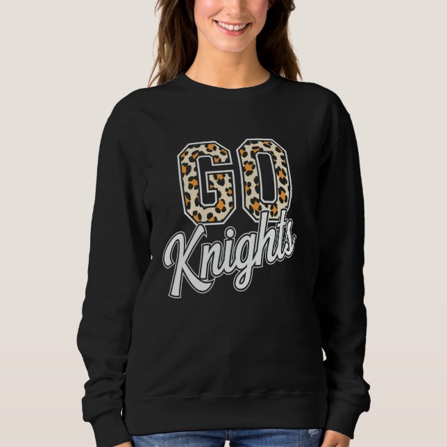 Riddare Högstadiet Högskola Universitetslag Leopar T Shirt (Framsida)