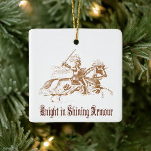 riddare i fåtölje julgransprydnad keramik