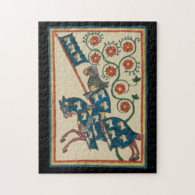 Riddare med örnheraldik, 1300-talets medeltid pussel (Vertikal)