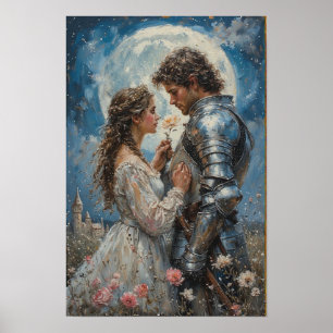 Riddare och prinsessa fantasinotering poster