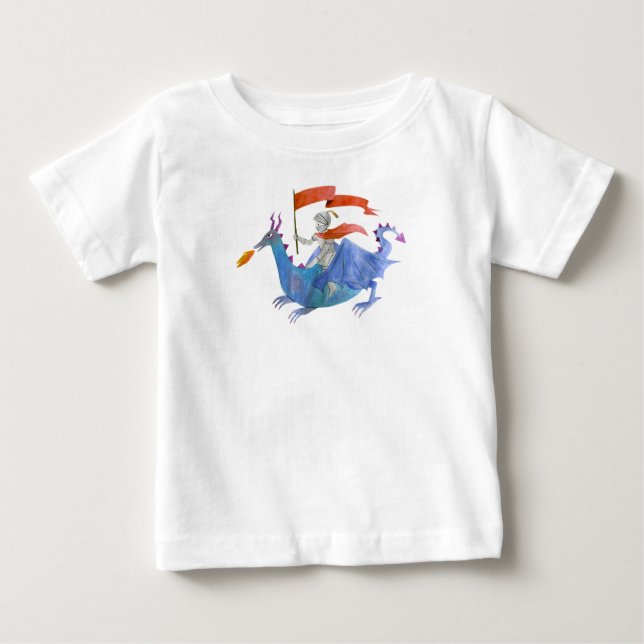 Riddare Ridning Drakbarn T-Shirt (Framsida)