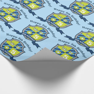 riddare skyddar för födelsedagbjörnen för pojk presentpapper