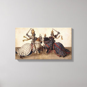 Riddare som jousting canvastryck