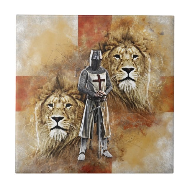 Riddare Templar 001 Kakelplatta (Framsidan)