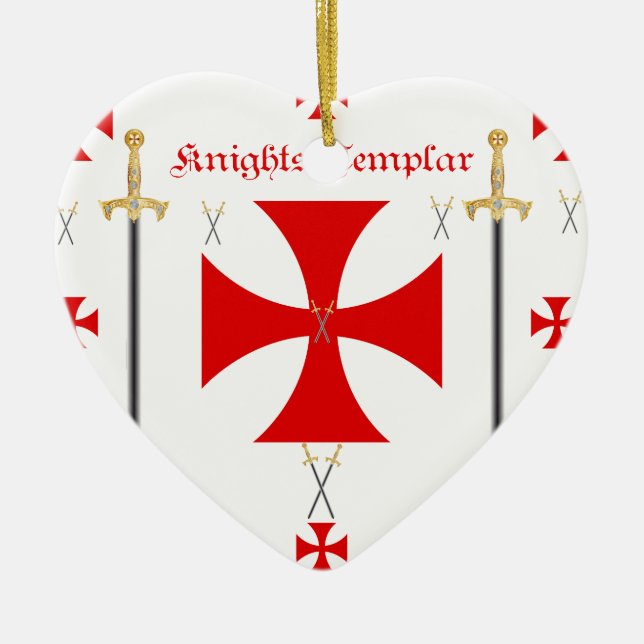 Riddare Templar Julgransprydnad Keramik (Framsidan)