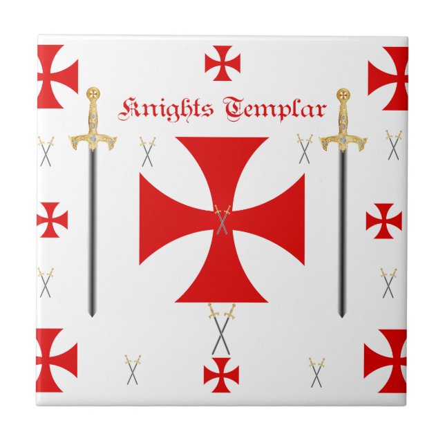 Riddare Templar Kakelplatta (Framsidan)